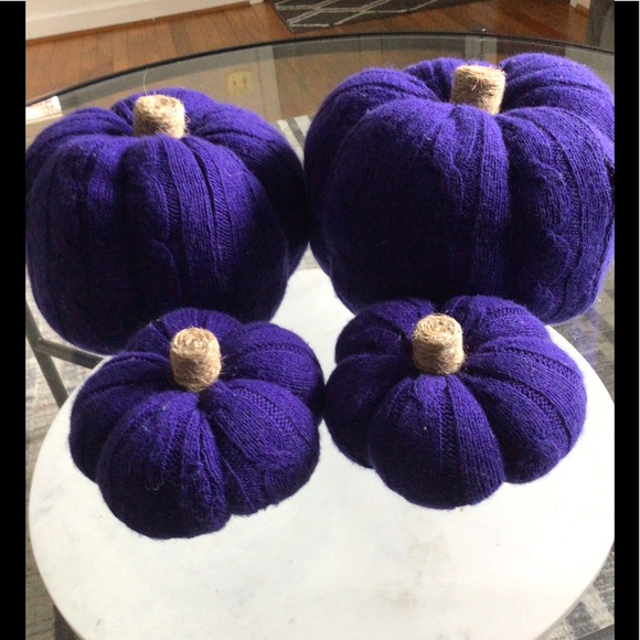 Homemade Sweater Pumpkins in Dark Purple - Picture 2 of 3